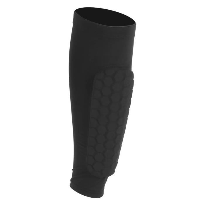 Protège-tibia Enfant EJRUP – Chaussettes De Football à Alvéoles 1,1 Cm, Noir, Coton Peigné, Taille Unique