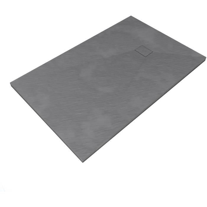 fin 3 cm effet pierre ardoise gelcoat blanc mod/èle S/éville en marbre et r/ésine design moderne luxury Receveur de douche blanc