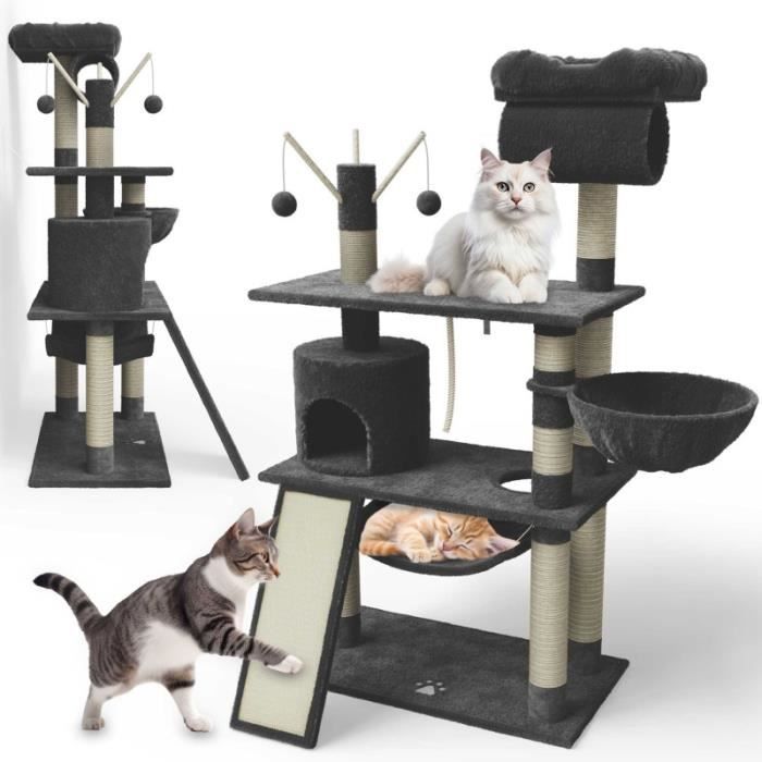 Meilleurs prix pour Arbre à chat - BB LOISIR - Emma - Gris foncé - 140 cm - Multifonctionnel