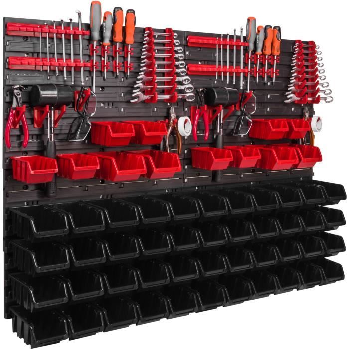 Étagère murale - Botle - 115x78 cm - 56 pcs - Plastique - Rangement atelier