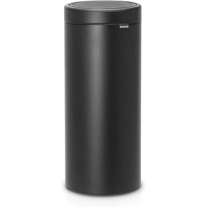 Poubelle Brabantia Touch Bin 60L - Inox Brossé Mat - Ouverture Silencieuse Soft-touch - Large Ouverture
