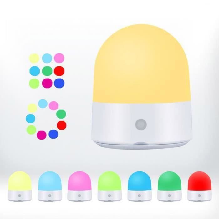Lampe D'ambiance Tactile RGB Portable - Multicolor LED - Alimentation USB - Minimaliste