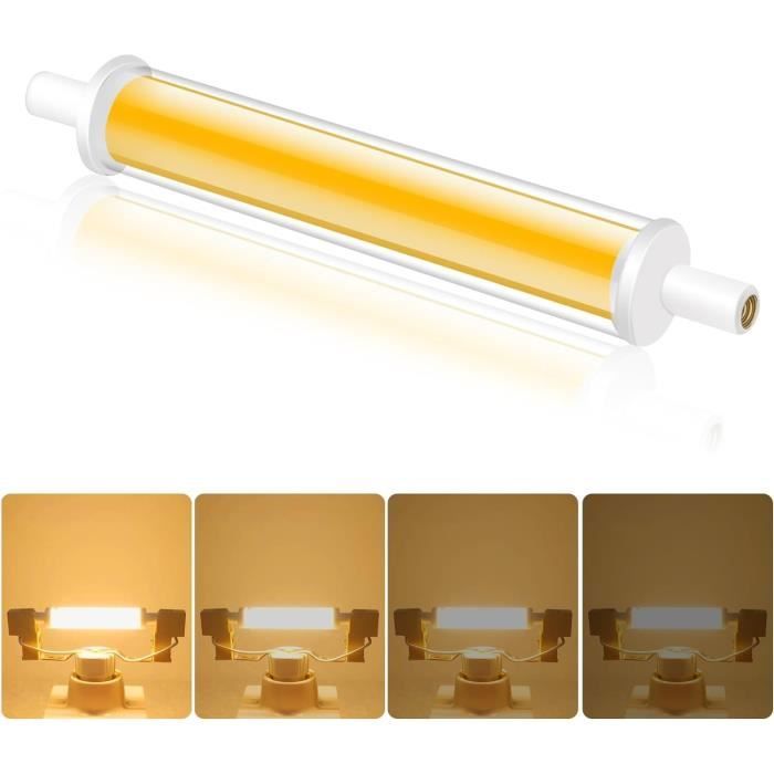 Ampoule LED R7S 118mm 20W Dimmable – Équivalent Halogène 200W – Blanc Chaud 3000K – Sans Scintillement – Lot De 2