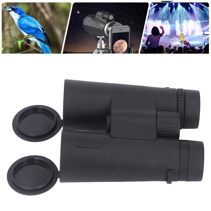 Jumelles 12x42, Jumelles d'observation des oiseaux pour adultes, Jumelles professionnelles, Noir