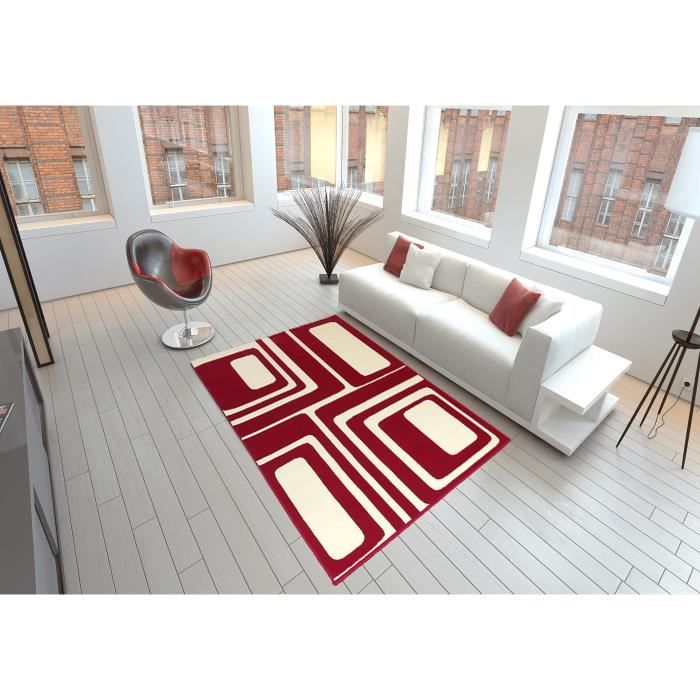 Tapis salon rouge 160x225 cm