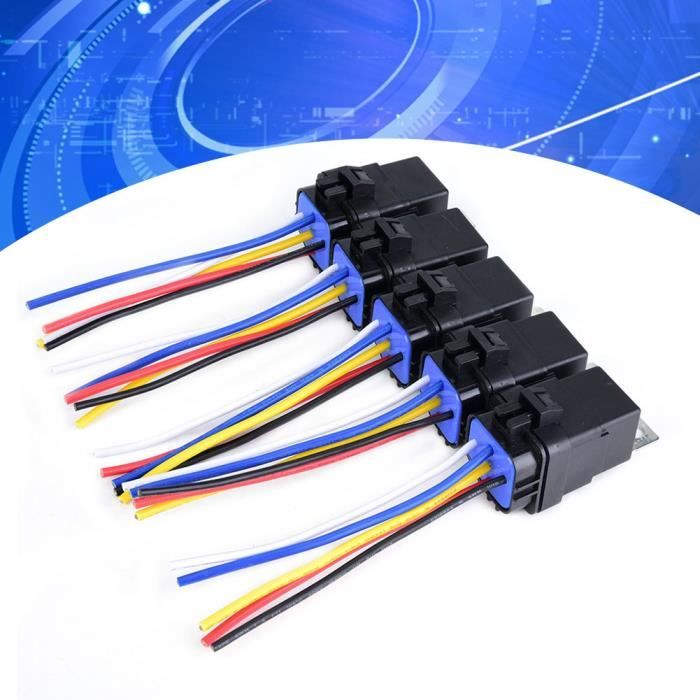 Kit 2 Relais étanches SPDT 12V 40A Avec Prises - Pour Auto/moto/bateau DIY - Facile à Installer