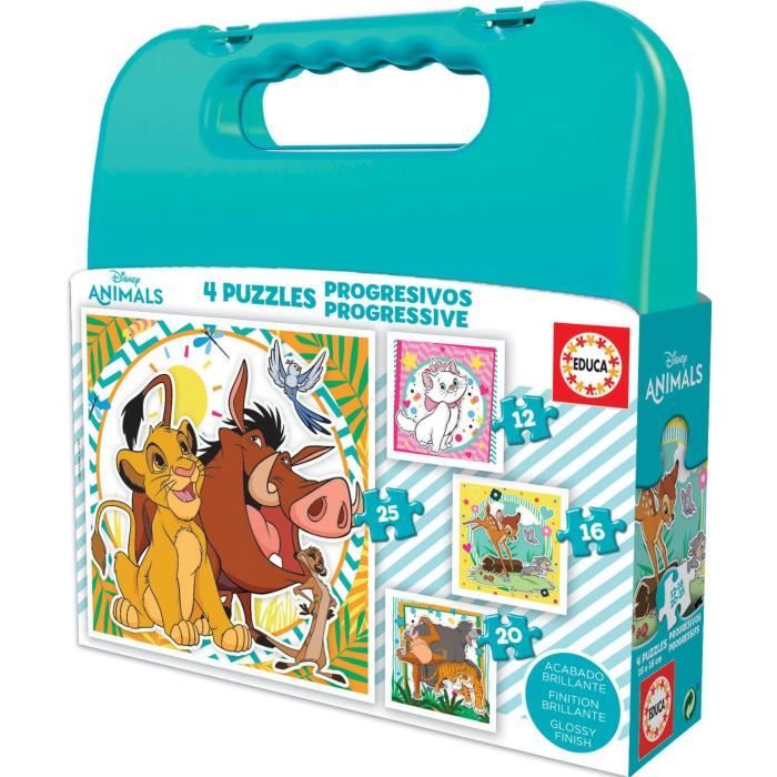 4 puzzles progressifs - EDUCA - Malette Puzzles Progressifs Disney ...