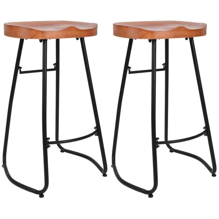 bar accessoires 1 paire de tabourets en fer forgé chaises de bar vintage sans dossier pour la maison cuisine restaurant bar 117167
