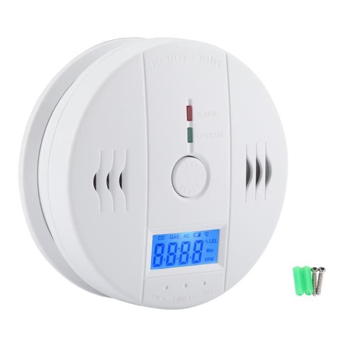 Détecteur de Monoxyde de Carbone CO Gaz portable Surveillance Capteur Empoisonnement Avertissement d'alarme du Testeur FA001