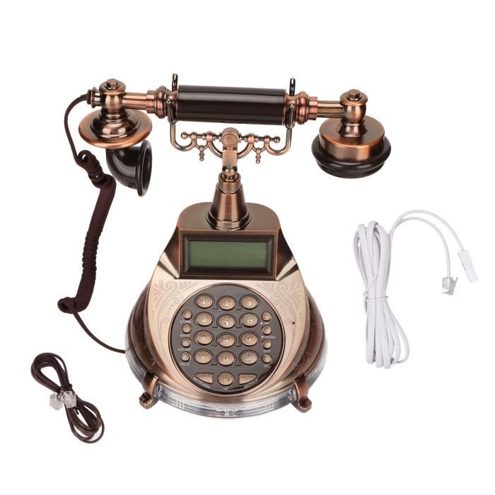 Téléphone Antique, Téléphone Fixe Numérique Vintage Téléphone Fixe