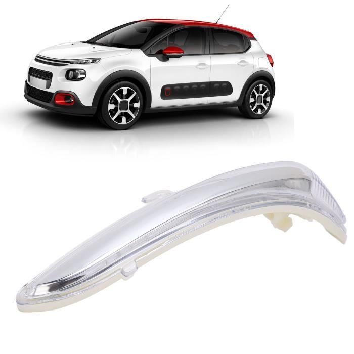 HEG Rétroviseur Gauche, Clignotant, Lentille Fumée 1607512680 Remplacement Pour Citroën C3 C4