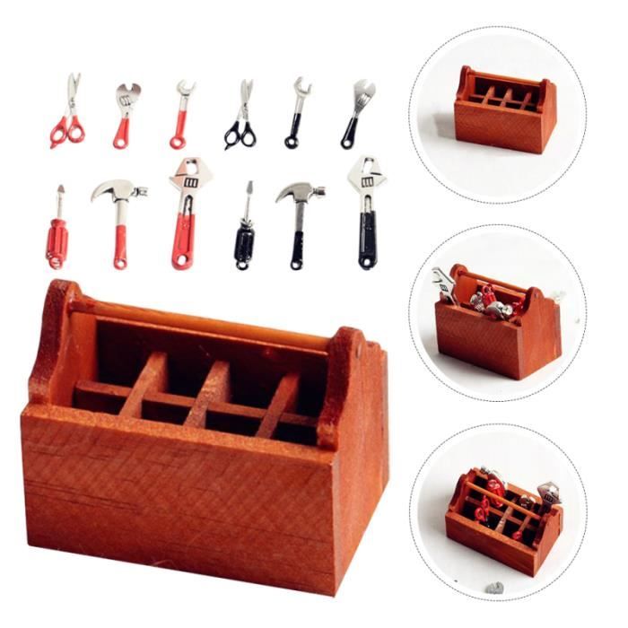 1 Set Mini Maison Mobilier Boîte à outils en bois Accessoires Mini Maison  Décoration