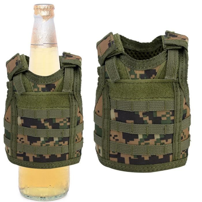 Mini Gilet Tactique Isolant Molle Pour Bouteille (canette, Bière) - 500ml - Noir - Sinairsoft