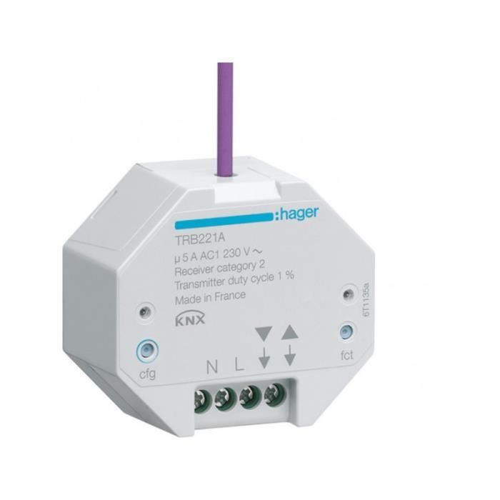 HAGER - 1 sortie 16a à encastrer knx radio ql Réf. TRB201