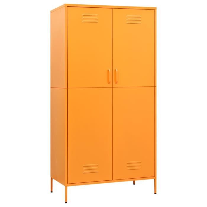 CEN Garde-robe Jaune moutarde 90x50x180 cm Acier - C8330 - Cdiscount Maison