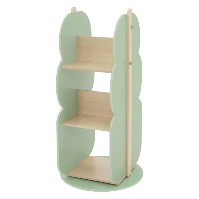 Joyz Bibliothèque pour enfants en forme darbre Ø 48 x 96 cm vert naturel étagère pour enfants en bois à 2 côtés avec 5 étagères