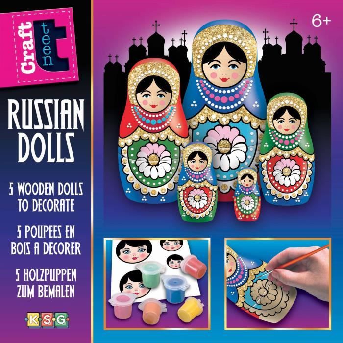 Poupées décoratives russes Matriochkas en bois peintes à la main
