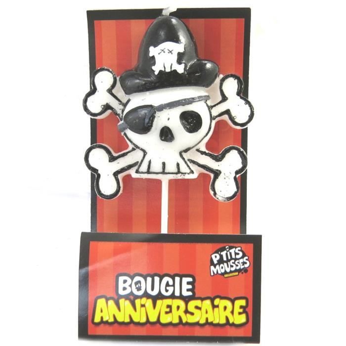 Les Tresors De Lily M59 Bougie Joyeux Anniversaire Tete De Mort Pirate 7 5x4 Cm Cdiscount Maison