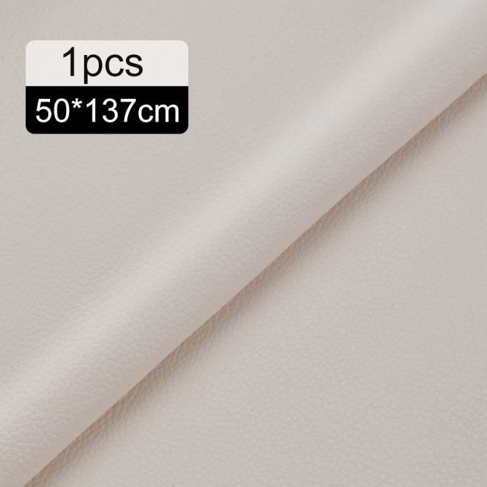 Kit Réparation Cuir Patch Réparation Simili Cuir Autocollant - 60x137cm - Pour Canapé, Sièges Auto, Sacs - Couleur Beige Cuir Adhésif Meuble