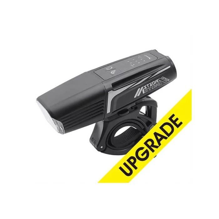 Éclairage vélo avant MOON METEOR STORM PRO - noir - Batterie rechargeable USB - 8 modes d'éclairage