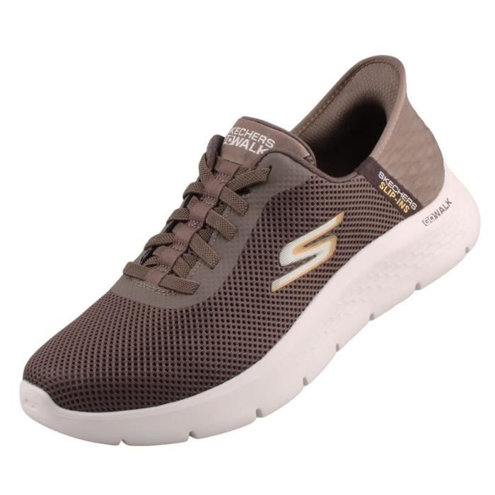 Mocassins Homme Skechers - Slip-in Sportif en Mesh - Marron