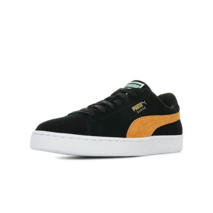 puma suede noir orange