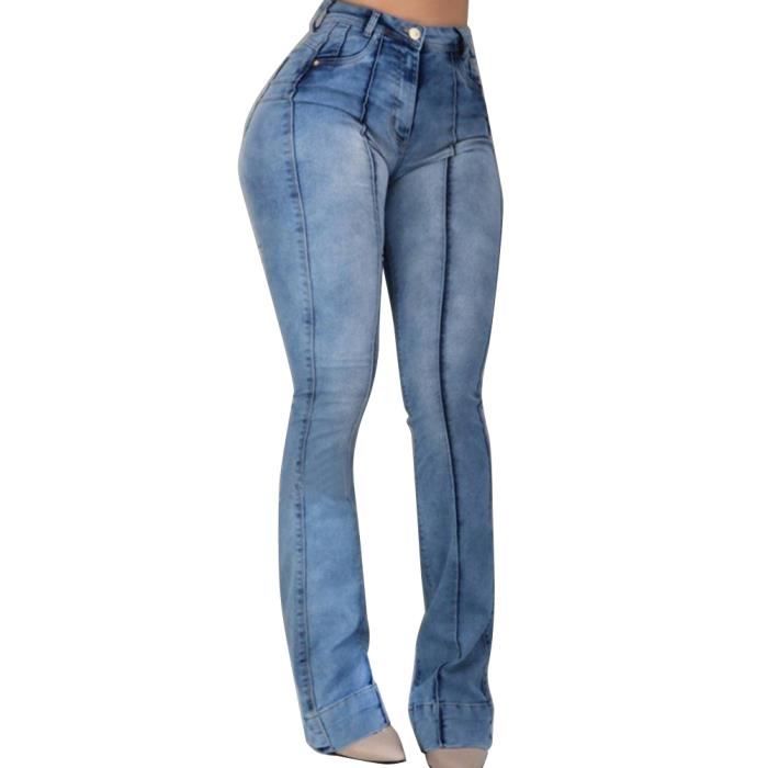 Galeries Lafayette Femme Vêtements Pantalons & Jeans Jeans Bootcut jeans Jean Johnny flare stretch délavé taille haute Bleu 