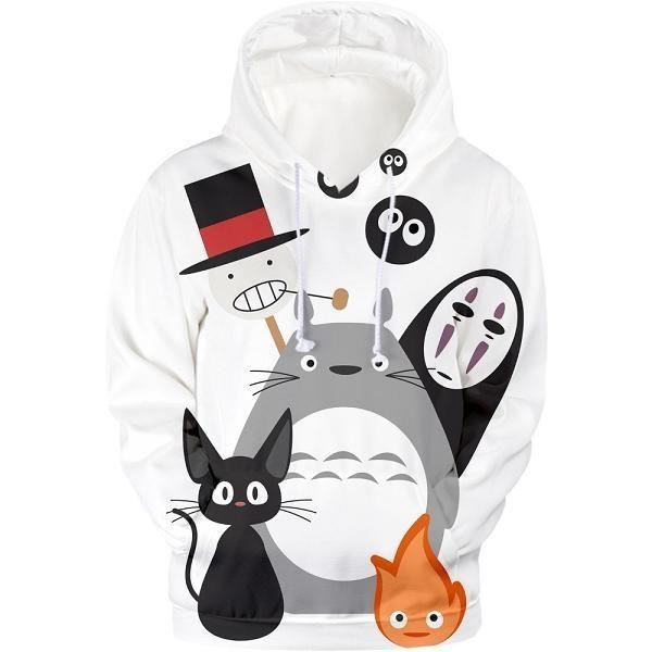 Pull capuche Totoro sweat capuche 3d anim pour homme