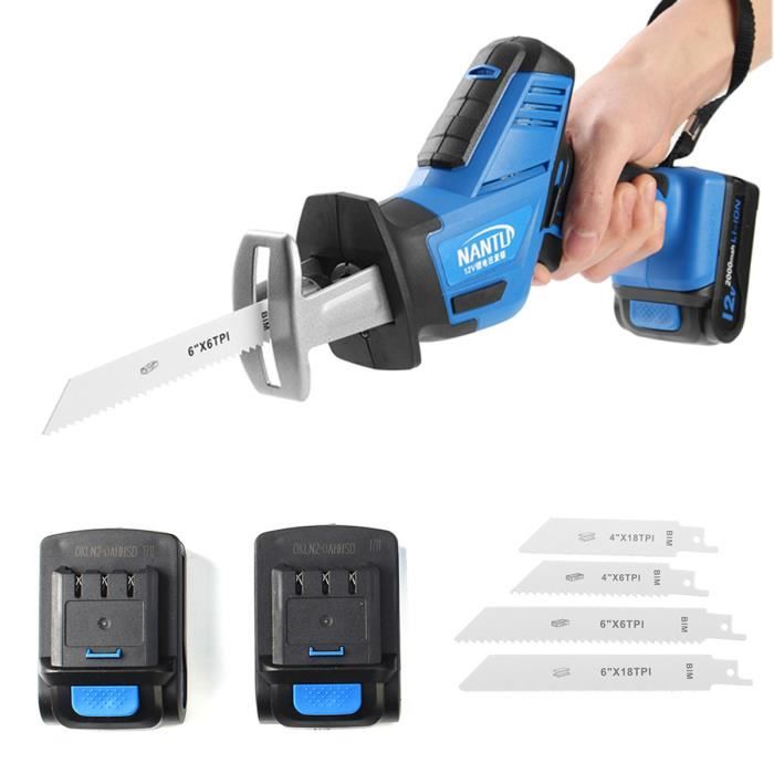 Scie Boucher Electrique, Portable Scie Sabre Sans Fil, Multifonction Scie A Os Viande Congelée électrique Avec Lumière LED Pour Couper Dans Le Noir, Vitesse De Coupe Réglab(Size:1 Battery,Color:21V