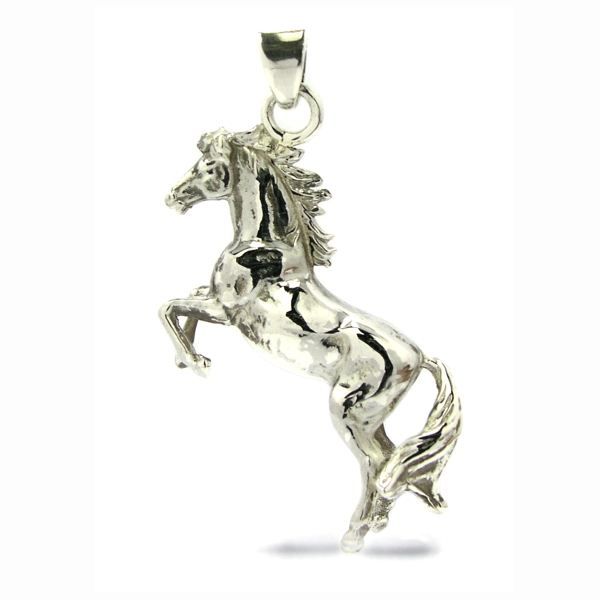 Pendentif Argent 925 Cheval Dans Un étrier - 2,2 Cm, Neuf Avec étiquettes, Breloque équitation