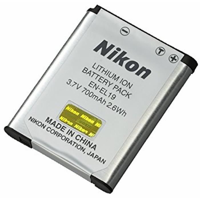 NIKON Batterie EN-EL19 pour COOLPIX W150 / W100 / A300 / A100 / S3300 / S2600