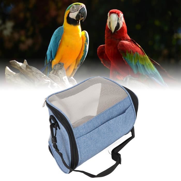 Comparer les prix de OMABETA Cage de pour oiseaux Sac de transport pour oiseaux Transparent Portable Léger Respirant Perroquet animalerie cage Bleu