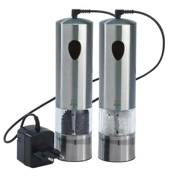 Peugeot Ensemble moulin electrique rechargeable sel et poivre 20cm