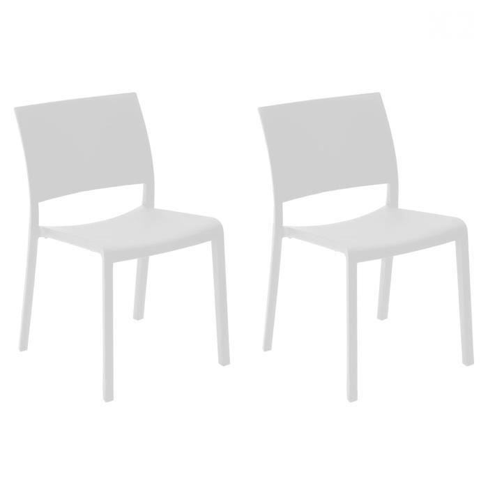 chaise de jardin empilable resol fiona en plastique blanc pour intérieur et extérieur