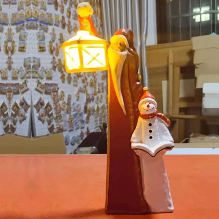 Coffret De Décoration,Lanterne Lumineuse Père Noël Bonhomme De Neige,décorations De Joyeux Noël