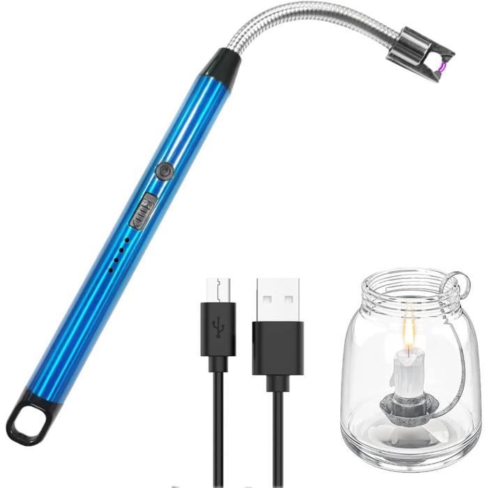 Allume-bougie Double Arc Coupe-vent - Noir, Rechargeable USB, Pour Cuisine Et Extérieur