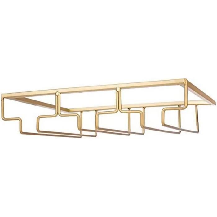 Wine Glass Rack Support de Verre à Vin 24 Pouces - sous L'Armoire, Porte- Verres à Vin Suspendu, Support à Verre en Fer - Finition ChroméE
