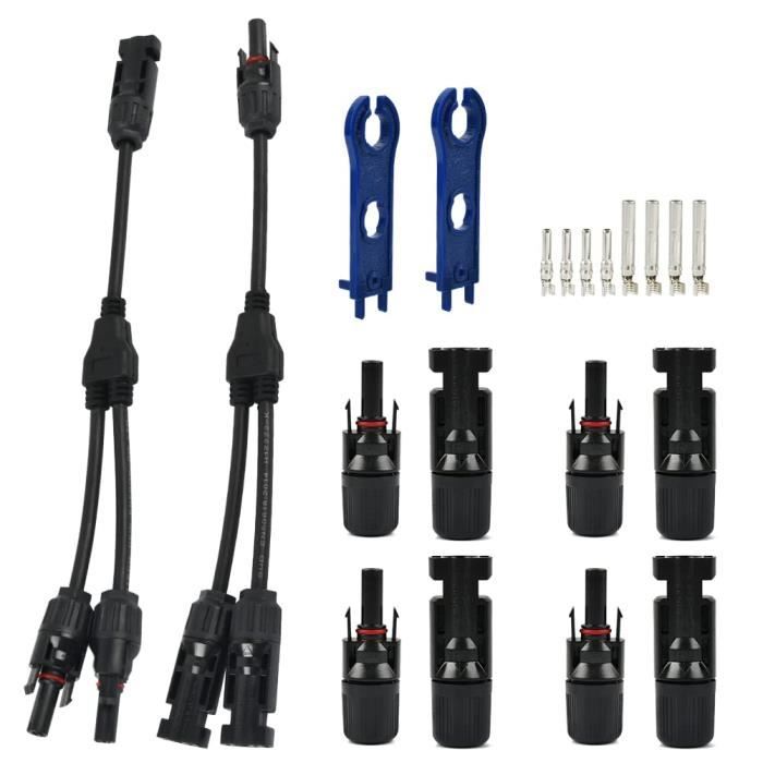Connecteur Solaire En T Pour Panneaux – 2 En 1, Parallèle | IP67, 50A, 1500V | Compatible MC-4, Installation Facile - 4
