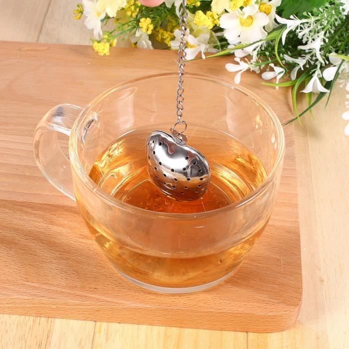 10 Pièces Passoire À Thé Infuseur En Forme De Coeur En Acier Inoxydable
