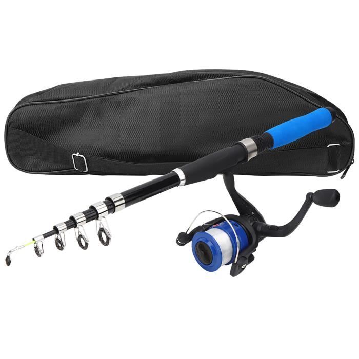 Kit Canne à Pêche à La Mouche – Fibre Carbone, 75 Cm Pliée, 748 G, Moulinet GLA #5/5, 20 Leurres, Sac De Transport Inclus