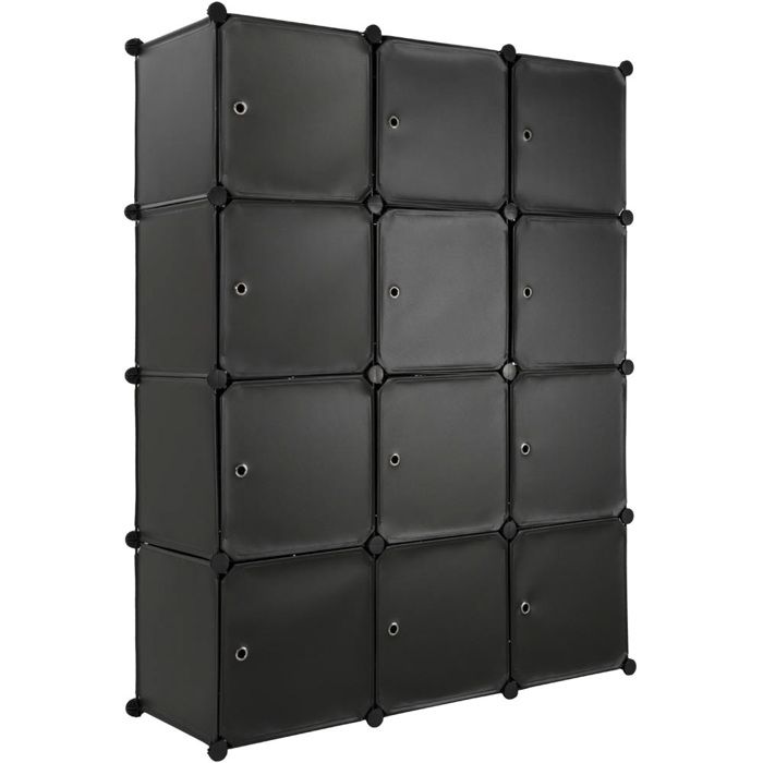 Tectake Armoire De Rangement Cube Modulable 112 Cm X 37 Cm X 148