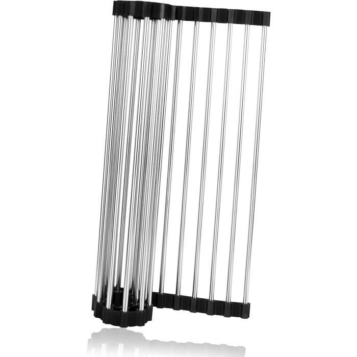 Égouttoir De Cuisine Extensible Urackify - Sur Évier Ou Plan De Travail | Porte-Ustensiles Intégré | Pour Vaisselle, Fruits Et Légumes