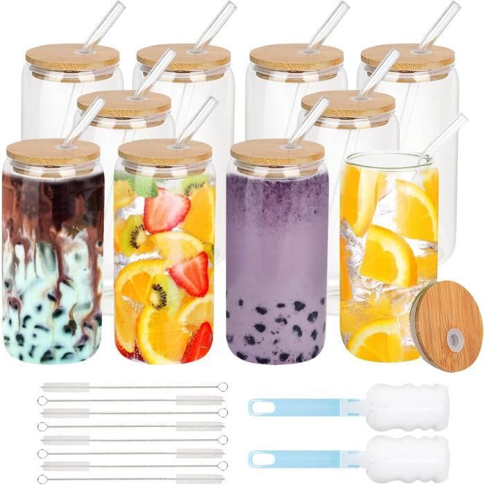 Verre Avec Couvercle Et Paille 500 Ml – Cadeau Anniversaire 18 Ans Fille, Verre Cocktail Borosilicate Réutilisable