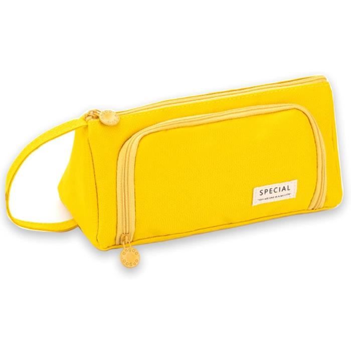 EULANT Grande Trousse 3 Compartiments - Trousse Scolaire Fille Et Garçon Bleu