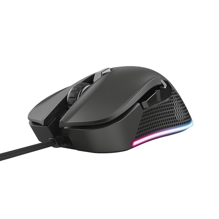 Trust Gaming GXT 922 Ybar Souris Gamer Filaire, 200-7200 DPI, USB, Éclairage RGB, 6 Boutons Programmables – Noir