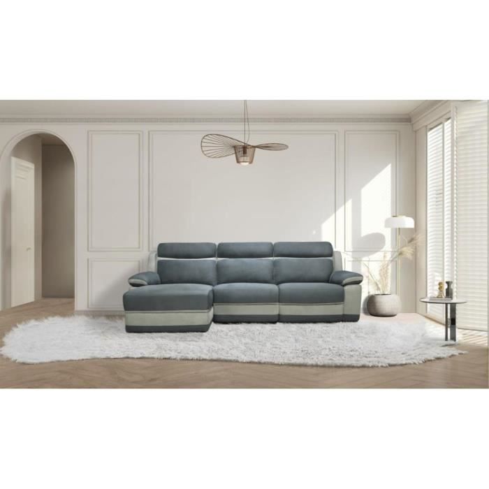 Canapé d'angle Gris Microfibre Confort