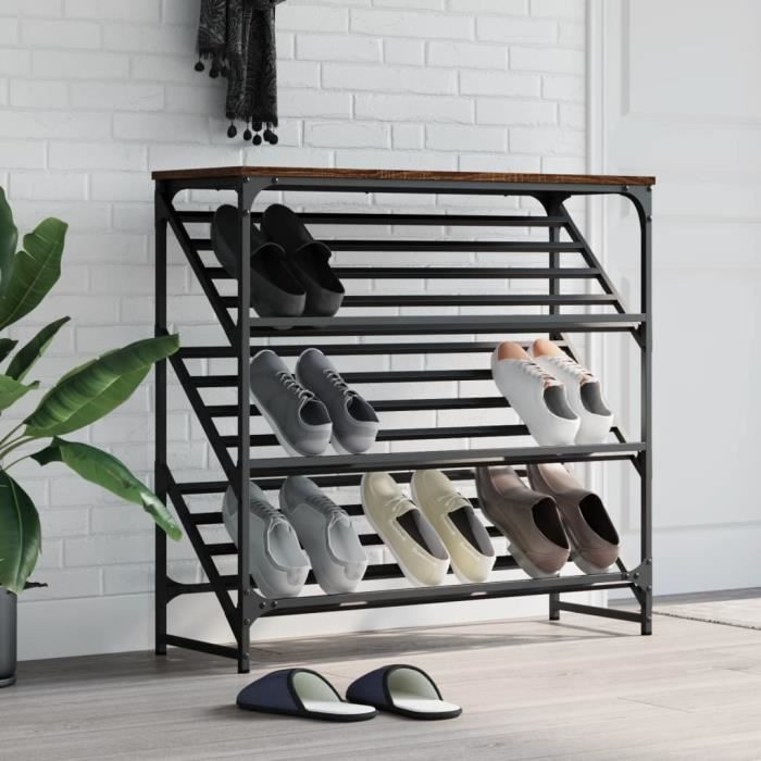 vidaXL Étagère à chaussures chêne marron 90x30x85 cm bois dingénierie 833432