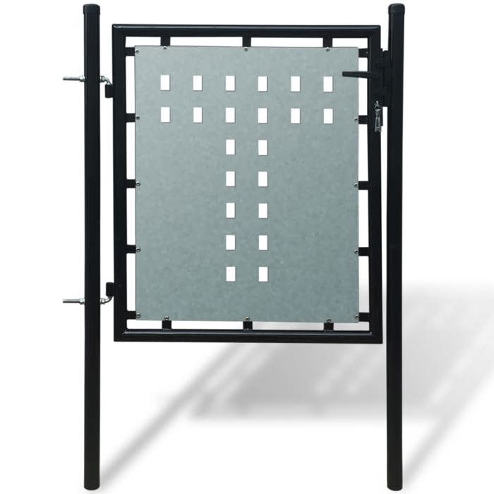Vidaxl Portail de clôture noir à une porte 100x75 cm 141684