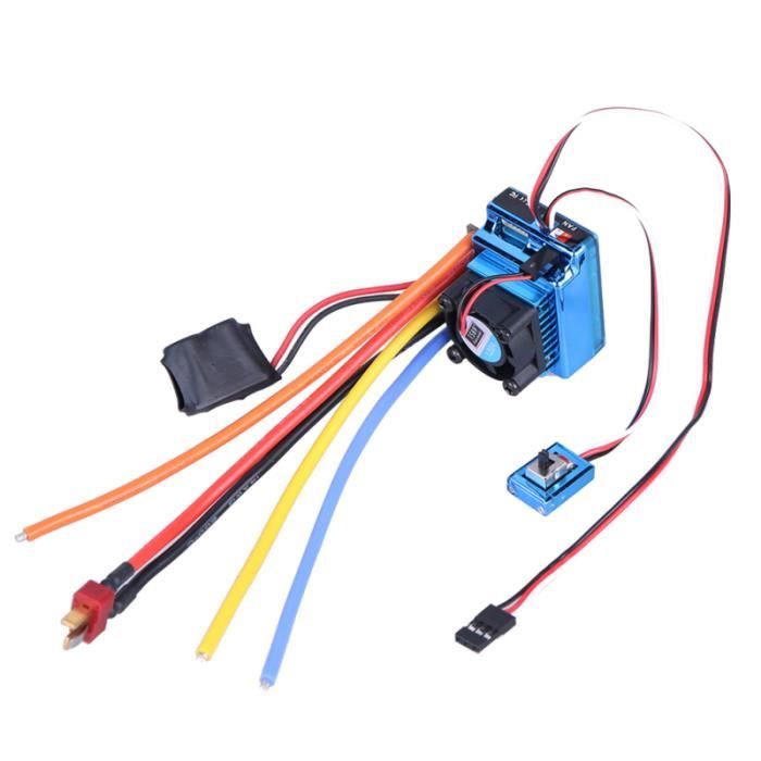 Contrôleur de vitesse électronique ESC sans balais 120 A étanche pour voiture télécommandée 1/8 (prise T), accessoires de modèle de voiture