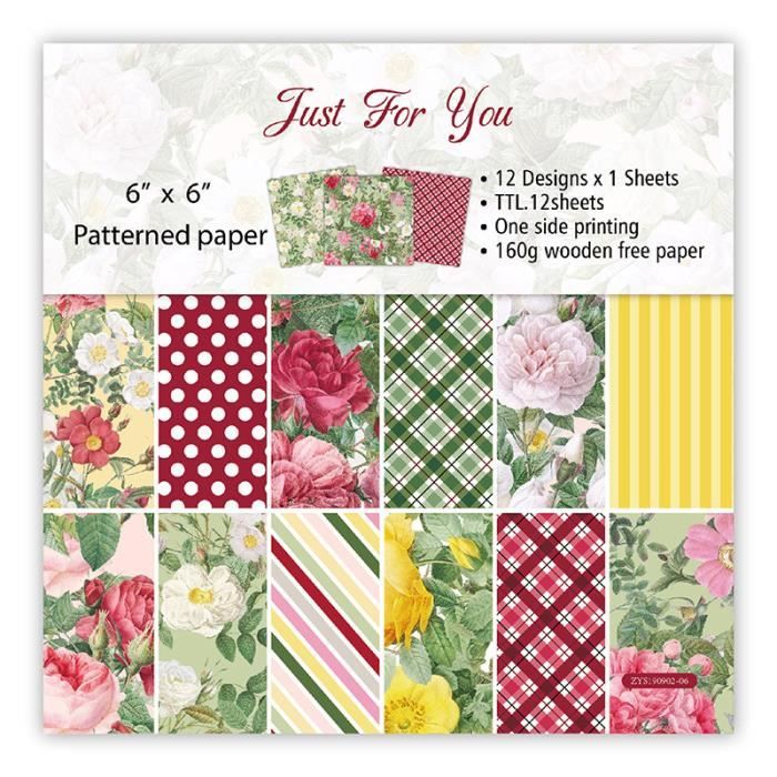 Lot De Papiers Design I 10 Motifs / 15,2 X 15,2 Cm / 50 Pcs